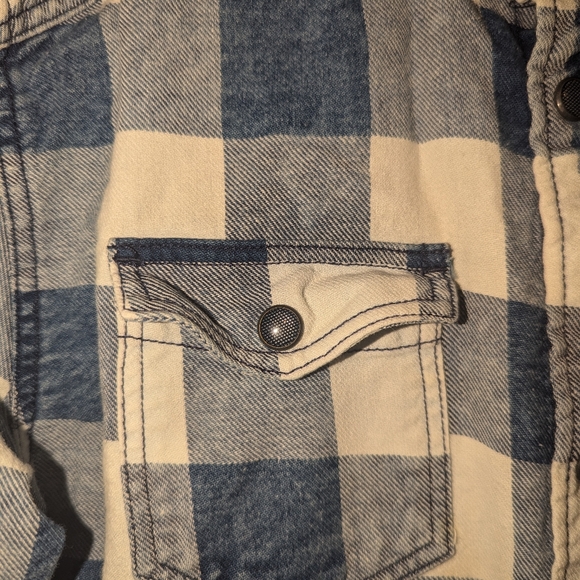 Blu kids plaid Blu and white button down shirt size 9 to 10 years - Picture 7 of 9